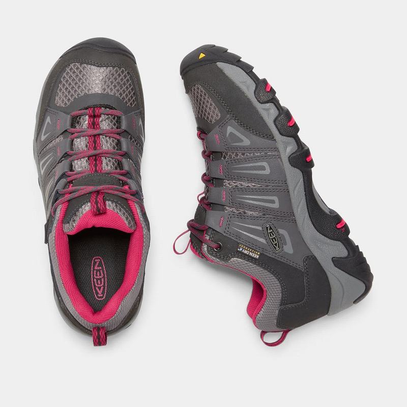 Zapatos Trekking Keen Oakridge Waterproof Para Mujer Grises/Rosas - Zapatos Keen Mexico (027569-QUR)